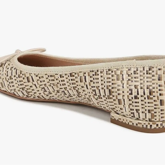 Franco Sarto Beige Woven Ballet Flats with Bow Detail - Picture 5 of 8